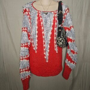 Colleen Toland Hand Knitted Sweater Fringe Detail‎